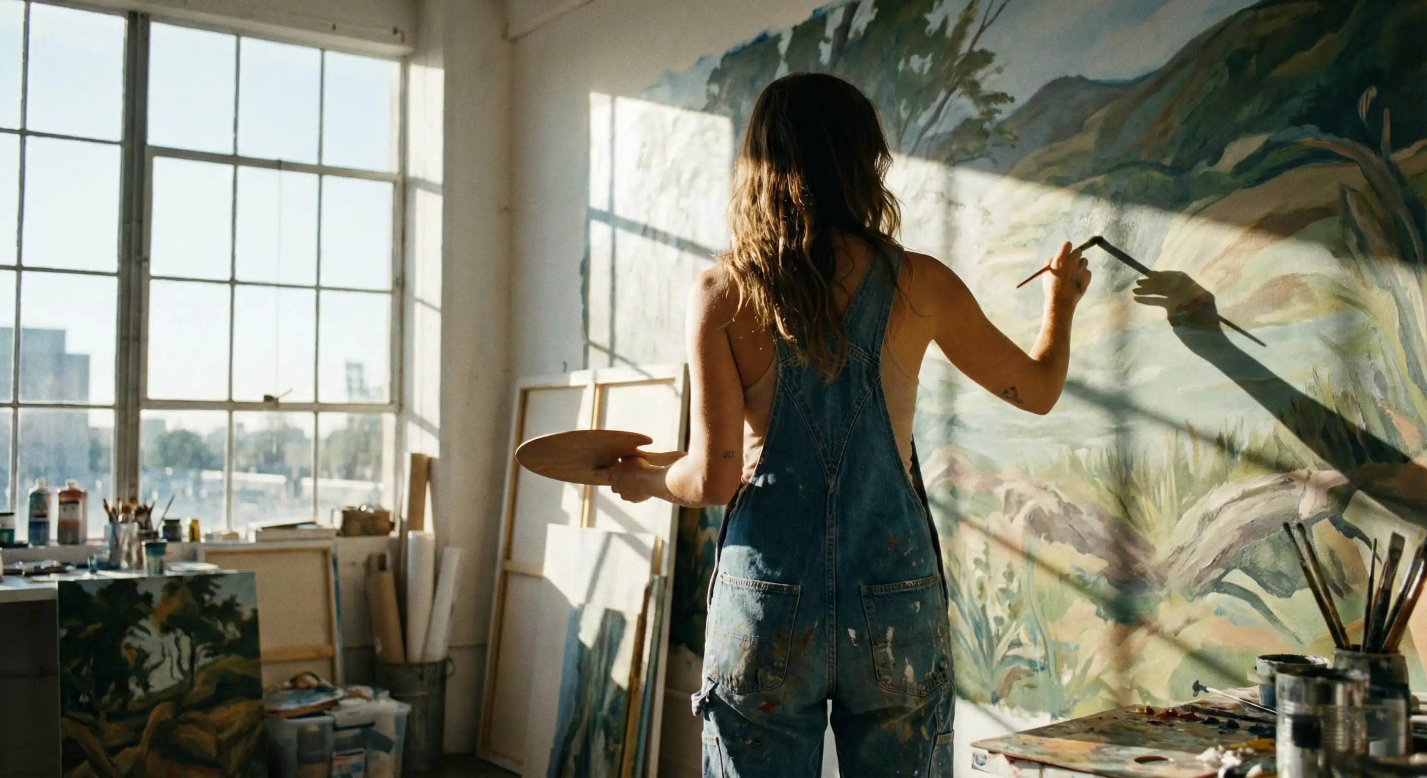 Artiste peintre en action