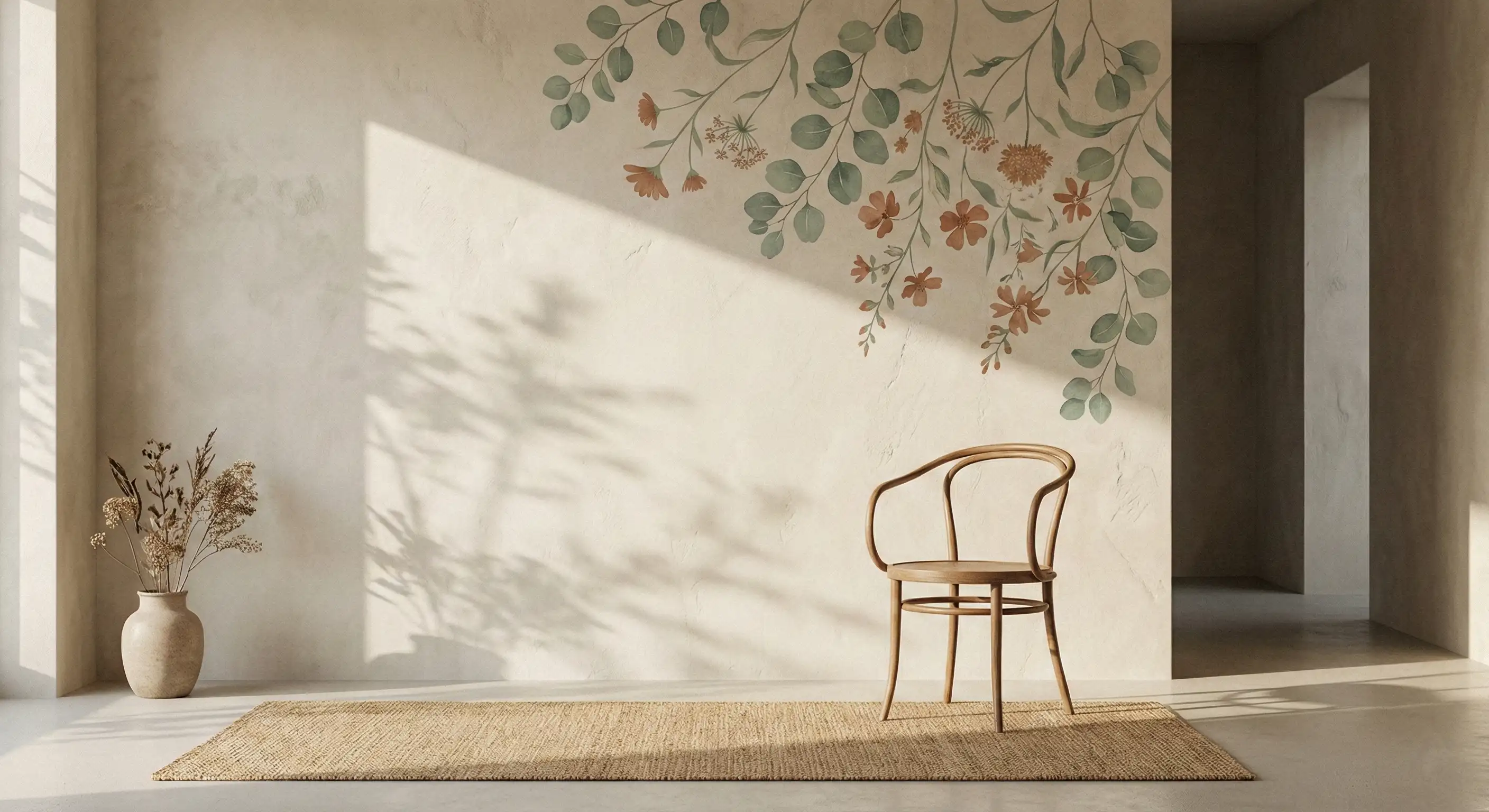 Peinture murale florale